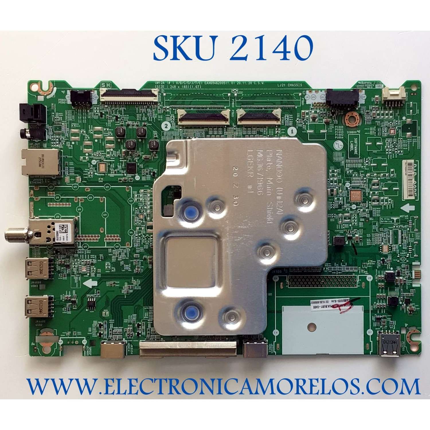 MAIN PARA TV LG NUMERO DE PARTE EBT66699001 / EAX69462005 / 1CEBT000-01CL / RU13QA169 / EAX69462005(1.0) / PANEL NC860TQF-AAKH1 / DISPLAY LC860DQR (SP)(A1) / MODELO 86UP8770PUA.BUSYLKR / 86UP8770PUA